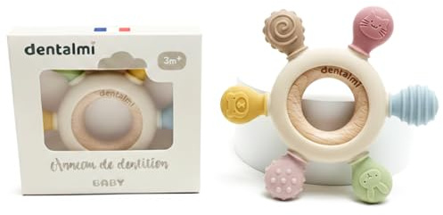 Massaggiagengive Silicone Senza BPA per Dentizione Neonati - Gioco Masticare Neonato 3+ Mesi - Gioco per Neonati - Anello Masticare Massaggiagengive in silicone senza BPA giocattolo