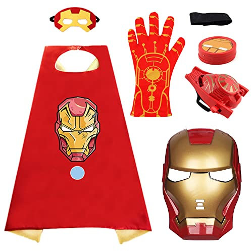 Ironman Kids Avengers Cape and Mask - Superhero Dress Up Costume for Parties & Birthdays