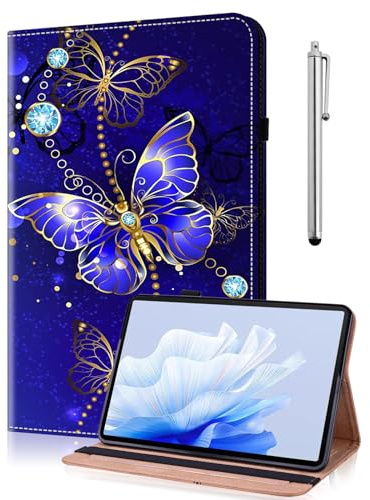 TUOLISG Galaxy Tab S5e Hülle T720,PU Leder Flip Case Brieftasche Stifthalter Tablet Schutzhülle mit Stylus Stift für Samsung Galaxy Tab SM-T720/T725 (2019) 10.5 Tablette -Schmetterling