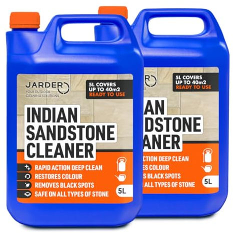 Jarder Indian Sandstone Cleaner 10L – Removes Dirt, Grime, Algae, Mould, and Black Spots, Restores Colour, Safe on All Stone Types