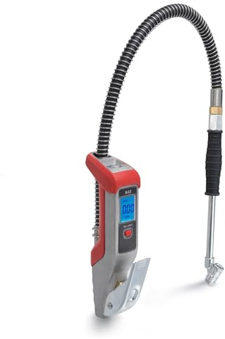 Accufill Professional Digital Tyre Pressure Gauge Air Tyre Inflator with Hose & Twin Push-On Connector, LCD Display 261 PSI 18 BAR, Die-Cast Aluminum, for Truck/Car/Bike