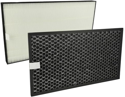 vhbw 2-delat filterset kompatibel med Sharp KC-G50EUW luftrenare – HEPA-filter, aktivt kolfilter