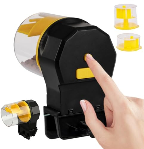 Distributore automatico di cibo per pesci - Alimentazione a batterie con timer, programmatore auto per assenza, per acquario bacino tartaruga betta gamberi