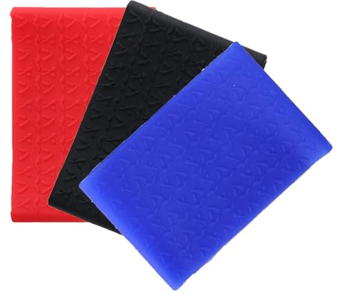 Cabilock 3 pièces Manchon Antidérapant pour Tondeuse Cheveux Silicone Protection Résistante Chaleur Grip Confortable et Lot de Noir Rouge Bleu