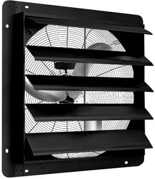 Shutter Exhaust Fan, 24 Aluminum Wall Mounted Shutter Exhaust Fan, 3500 CFM 1500 RPM Paint Booth Automatic Exhaust Fans, High Speed Low Noise for Attic, Garage, Greenhouses, Sheds