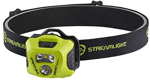 Streamlight 61424 Enduro Pro Haz-Lo 160-Lumen Multi Function Headlamp includes 3 AAA Alkaline Batteries, Rubber Hard Hat Strap, Elastic Head Strap, 3M Dual Lock, Yellow