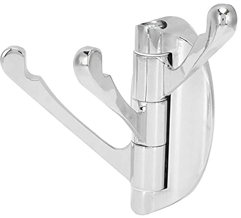 Buachois Foldable Towel Hook, Solid Metal Swivel Hook Heavy Duty Swing Arm Triple Coat Hook with Multi Three Foldable Arms Towel/Clothes Hanger for Bathroom Wall Mount Brushed Nickel(Sliver)