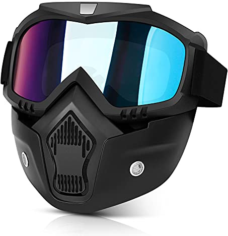 BELINOUS Motorcycle Goggles with Removable Face Mask - Color