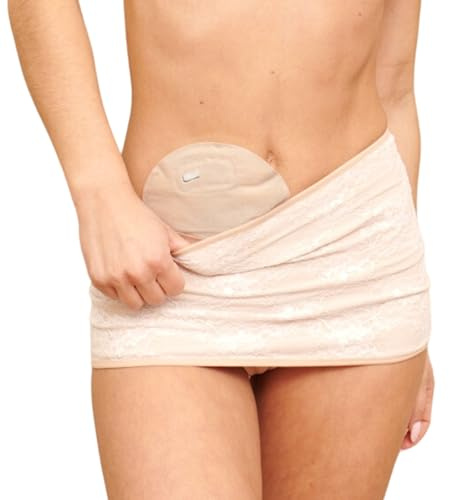 SIIL Bandeaux pour Stomie Femme Ceinture de Stomie - Housses de sac de stomie - Couvre-Poche Noire pour Colostomie & Iléostomie avec Poche - Élégante, Confortable - EU