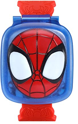 VTech Spidey and His Amazing Friends: Spidey Learning Watch, English | Official Spidey watch with alarm, timer, stopwatch, 8 faces & games teach patterns, shapes, numbers & logic. Ages 2-5