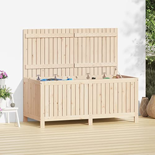 Tidyard Scatola portaoggetti da giardino, cassapanca da giardino, per interni ed esterni, cassettiera, cassetto, balcone, patio, terrazza, legno di pino, 147 x 68 x 64 cm