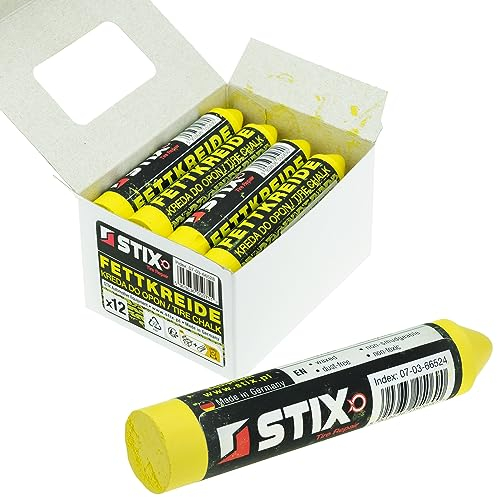Stix Automotive Equipment 12 x gesso per pneumatici Gesso grasso giallo marcatura pneumatici marcatura gesso marcatore
