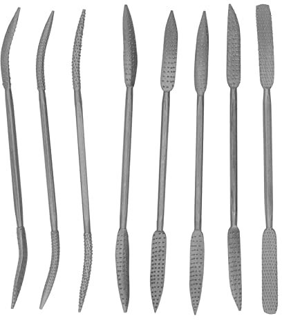 TICFOX Set di Lime a Doppia Estremità da 8 Pezzi Lima a Raspa a Doppia Estremità Set di Lime Per Legno da 8 Pollici Acciaio Legato Per Intaglio Lavorazione del Legno Lucidatura