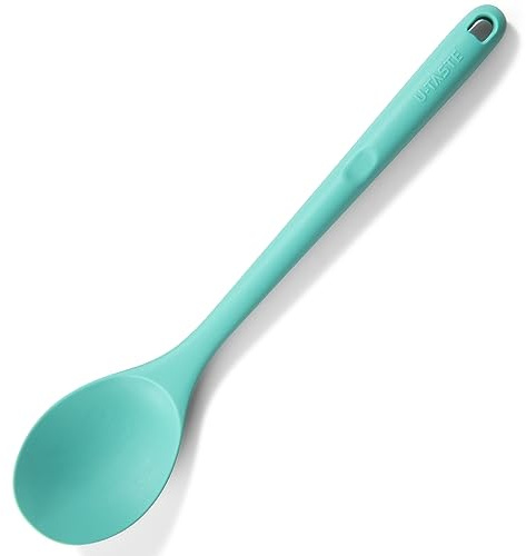 U-Taste 33,9 cm Extra Lång Solid Silikonsked 315 ℃ Värmebeständig (Blågrön)