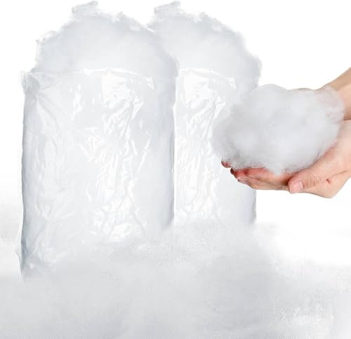 Alquera Neige Cotonée en Polyester. Rembourrage en Fibre de Polyester. Neige Artificielle. (150g - 0,5m²)