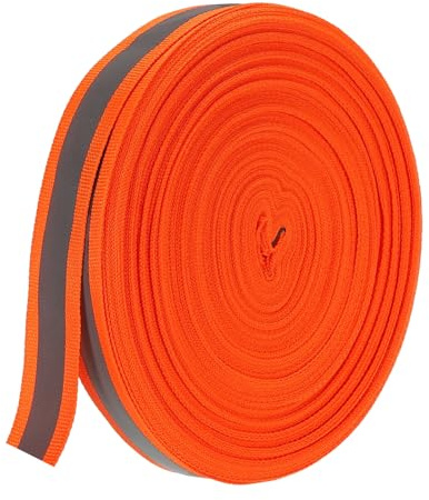 PATIKIL Reflektierendes Klebebandstreifen, 25mm x 55 Meter Hohe Sichtbarkeit Reflektierendes Klebeband zum Aufnähen DIY fluoreszierendes Orange