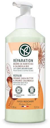 Yves Rocher Cura delle piante per il corpo latte riparatore 390 ml | latte corpo ricco | ripara la pelle molto secca e la rivitalizza.