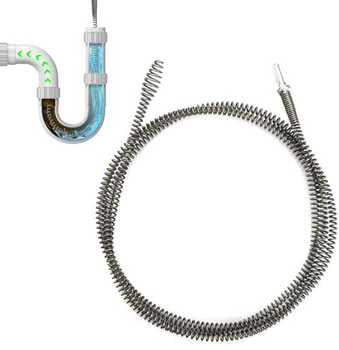 Furet Deboucheur, Furet Plomberie, 3m X 10mm Spirale DéBoucheur Wc, Furet Deboucheur Wc Professionnel, Sonde De Debouchage Spirale Pour Nettoyage Tuyaux Cuisine Douche Baignoire Autres Canalisations
