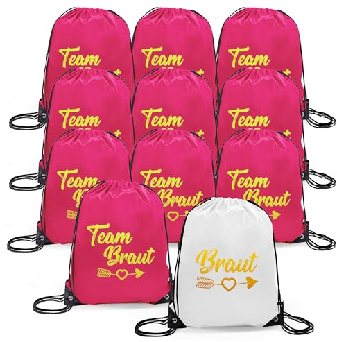 Keyck Ryggsäck, 11 st bruddragsko, sportväska för svensexa, svensexa, gymväska för kvinnor, JGA team-brud, för bröllop, förlovning, rosa