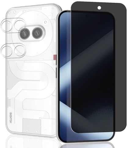 Jaavkkma 9H Sichtschutz Schutzfolie für Nothing Phone 2A Panzerglas [1 Stück] + Kamera Schutzglas [2 Stück], Bläschenfrei, Anti-Spy Gehärtetes Glas Displayschutzfolie für Nothing Phone 2A
