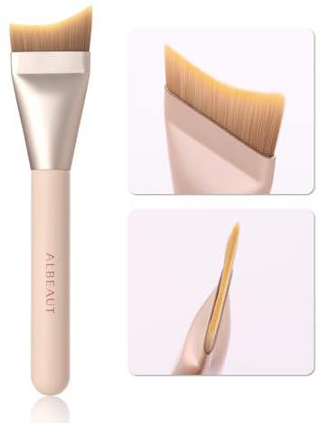 Albeaut Flat Foundation Brush, Premium Liquid/Cream Foundation Makeup Brush with Synthetic Bristles Spatula Brush for Seamless Application, Vegan & Cruelty-free