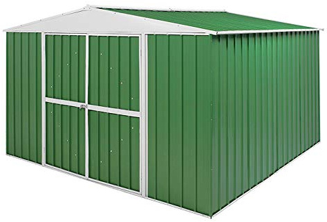 Notek Srl Box in Acciaio Zincato Casetta da Giardino in Lamiera 3.60 x 3.45 m x h2.12 m - 150 kg – 12,25 Metri Quadri (Verde)