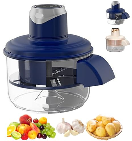 Vegetable Peeler,Automatic Potato Peeler Electric,Garlic Peeling Machine That Peels Fruit And Vegetables,Grape Peeling Machine for Grapes, Garlic, Tomato,Small Potato, Rechargeable Home (Blue)