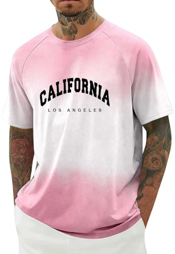T-shirt à col rond pour homme avec manches raglan - T-shirt de sport à manches courtes - T-shirt fonctionnel - T-shirt d'été - Sans repassage - Polo à manches longues