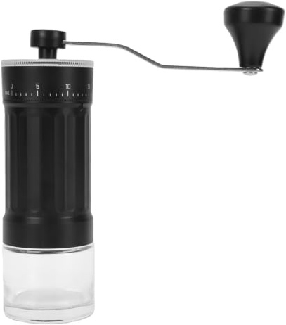 Pssopp Manuell Kaffekvarn Handkaffekvarn (Handkaffekvarn yttre justerbar) | Bönmalare klar topp justerbara inställningar keramik kvarn glasbehållare för pour over fransk press Moka kanna