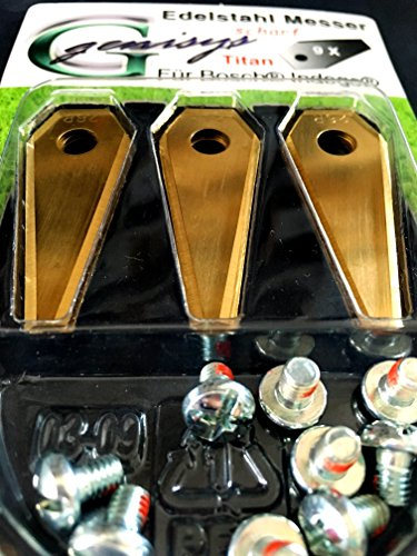 Genisys Ersatz Messer kompatibel mit Bosch Indego Mähroboter Klingen - LongLife Edelstahl - bruchsicher [DIN EN 50636 geprüft] : 30