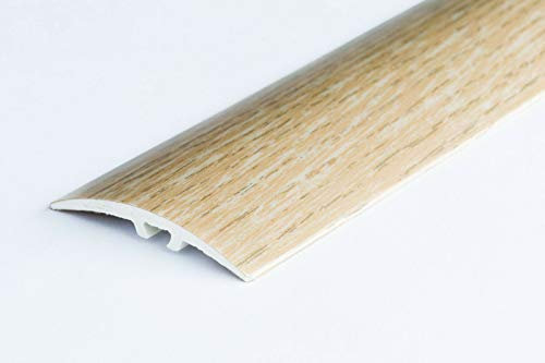 Door Strip Threshold Transition Strip 40mm 7 Colours Wood Effect Cover Laminate Wooden Floor TMW Profiles (Light Oak)