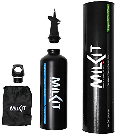 milKit Tubeless Booster Kit - Das preisgekrönte Tubeless Tire Booster Set - mobiles Tubeless Reifen Reparatur Kit für Rennrad & MTB