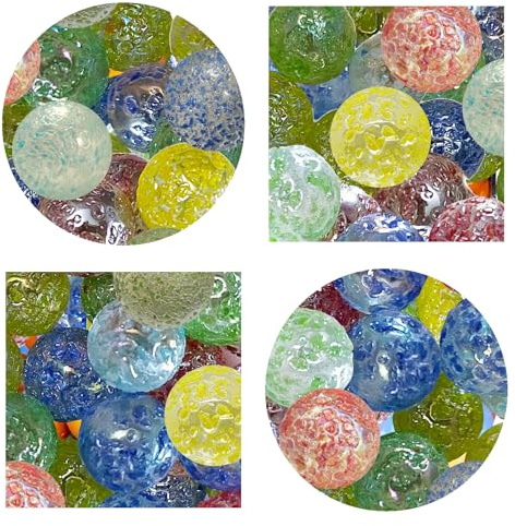 mesbilles - 10 Billes en Verre Pépite Couleur - 9 Billes et 1 Calot