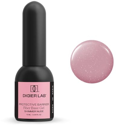 DIDIER LAB - Premium Fiberglas Gel Nägel Base Shimmer Nude - Base Coat UV Gel - Starker Unterlack für Nägel mit Vitaminen und Mineralen - Soak Off Formel für UV Nagellack - Für LED UV Lampe - 10 ml