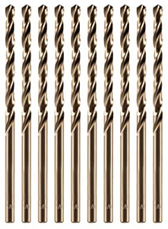 amoolo 3.2mm 10pcs Cobalt Drill Bit, M35 HSS Metric Cobalt Drill Bit Set for Hard Metal, Stainless Steel, Cast Iron