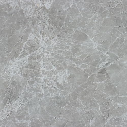 VaryPaper PVC-plattor självhäftande marmor grå 30 cm x 30 cm 20 stycken vinylgolv klicksystem kakeloptik självhäftande kakel kök kakeldekaler badrum vattentät folie för kakel vardagsrum matsal