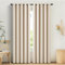 AMEHA Blackout Eyelet Curtains Bedroom Thermal Insulated for Living Room 66x72 Drop Inch Super Soft Privacy Protection, Tiebacks with 2 Panel, Cream