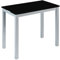MOMMAHOME® Mesa de Comedor y Cocina, Extensible y Plegable, Mesa Moderna, Color Negro/Plata. Londres, Cristal Templado/Metal, Medidas 95x55/95x76 cm