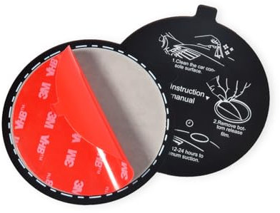HYS Disques de Fixation Adhésifs pour Tableau de Bord/Pare-Brise - 78 mm - Autocollant pour Navigation par Satellite, Radio, téléphone Portable, GPS (1)