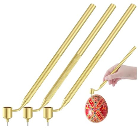 Mokassy Juego de 3 Lápices de Cera de Dibujo Pysanka para Artes Decorativas para Huevos de Pascua Suministros Pysanky