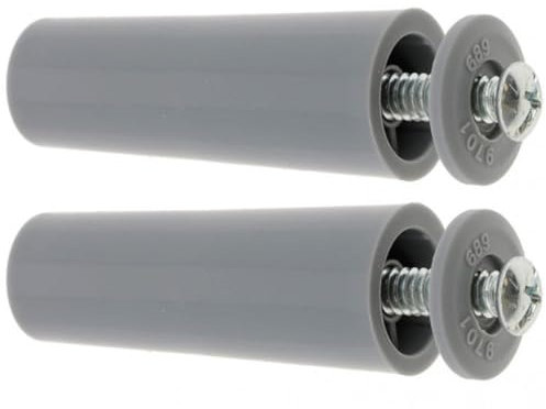 cyclingcolors 2x Ferma lama finale per tapparella conico 60mm Ø22mm in PVC con rondella e vite Tenda Finestra Avvolgitore Svolgitore Cassonetto Carpenteria, grigio chiaro