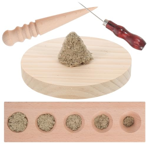 HONMEET Moule à Cône de Moxa en Bois Grand Format Outil DIY pour Fabrication Cônes et Bâtons de Moxibustion Surface Lisse Anti-Blessure Accessoires Santé pour Acupuncture à Domicile