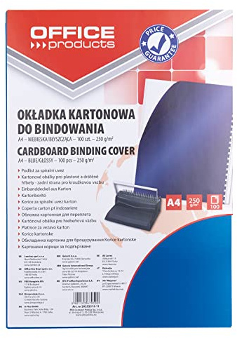 Lot de 100 couvertures de reliure en carton A4 250 g/m² Bleu foncé brillant/Présentation/Type pour reliure/Kind-Back, Carton/Matériaux-Carton/Couleur-Bleu foncé/Format A4