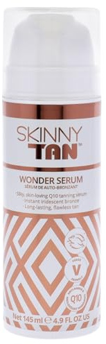 Skinny Tan Wonder Serum Fake Tan - Streak Free Self Tan with Youth Boosting Q10, Vitamin E & Aloe vera for Hydrating Skincare, Vegan & Cruelty Free - Medium, 145ml