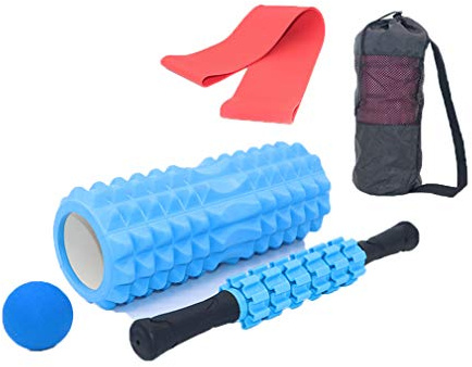 Fitness Foam Rollers For Deep Tissue Massage,Muscle Massage with Exercise Resistance Bands and Massage Balls Trigger Point Therapy - Ideal for Fitness,Yoga,Pilates,Myofascial Release,Pain Relief