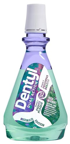 Dentyl Dual Action CPC Mouthwash, 12hrs Fresh Breath & Total Care, Alcohol Free, Mermaid Edition Fresh Mer-Mint, 500 ml