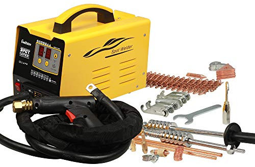 220V 3500A 3KW 7 Modes Dent Puller Welder Automotive Sheet Metal spot Welding Machine 2 Welding Guns Small Welding Spot Have Standard Accessory Efficient Radiator Professional spot Welder