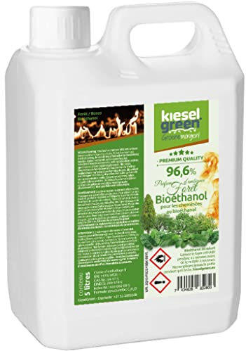 KieselGreen Bioethanol 5 Liter mit Duft für Ethanol-Kamin, viele Sorten - Bio Ethanol als Raumduft in vielen Duftnoten - Parfüm für Bio Ethanol Kamin Indoor oder Bioethanol Tischfeuer (B,5)