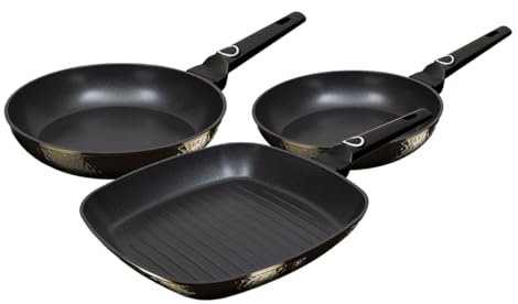 Pfannenset 3-teilig Mit Titanbeschichtung – Primal Gloss – Für Steaks, Induktion & Backofen Geeignet