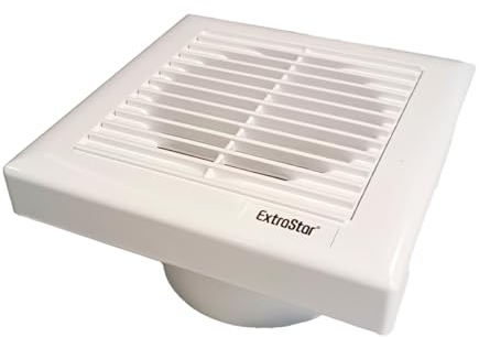 A2ZWORLD Ventola di Aspirazione Efficiente 19W 240m3/h 34dB, 180X180mm, Foro 120mm, Profondità 100mm, Aspiratore da Muro per Bagno, Cucina, 230V 50Hz